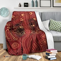 Australia Aboriginal Premium Blanket Indigenous Symbol Emu Ver 2