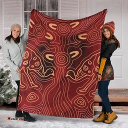 Australia Aboriginal Premium Blanket Indigenous Symbol Emu Ver 2