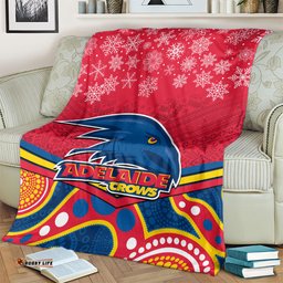Adelaide Crows Football Christmas Blanket Merry Xmas Mix Aboriginal Art