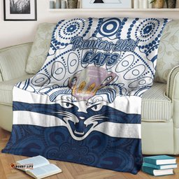 Geelong Cats Indigenous Premium Blanket Football Premiers Trophy