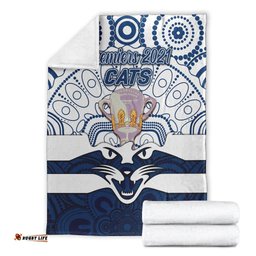 Geelong Cats Indigenous Premium Blanket Football Premiers Trophy