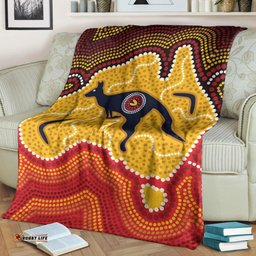Australia Aboriginal Premium Blanket Indigenous Symbol Kangaroo