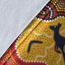 Australia Aboriginal Premium Blanket Indigenous Symbol Kangaroo