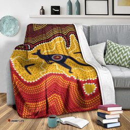 Australia Aboriginal Premium Blanket Indigenous Symbol Kangaroo