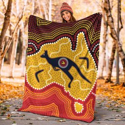 Australia Aboriginal Premium Blanket Indigenous Symbol Kangaroo