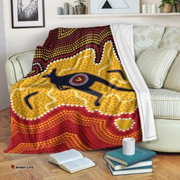 Australia Aboriginal Premium Blanket Indigenous Symbol Kangaroo