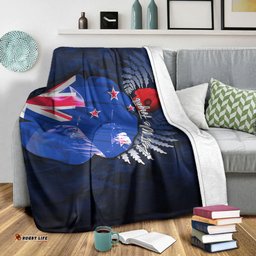 Custom New Zealand ANZAC Day Poppy Premium Blanket