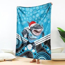 Sharks Rugby Christmas Blanket Merry Xmas Mix Aboriginal Art