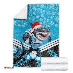 Sharks Rugby Christmas Blanket Merry Xmas Mix Aboriginal Art