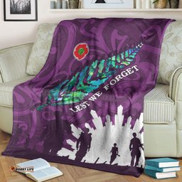 New Zealand ANZAC Walking In The Sun Purple Premium Blanket