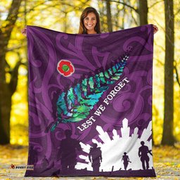 New Zealand ANZAC Walking In The Sun Purple Premium Blanket