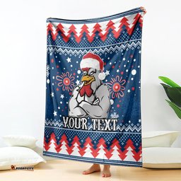 Custom Roosters Rugby Blanket Chirstmas Vibe