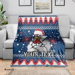 Custom Roosters Rugby Blanket Chirstmas Vibe