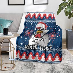 Custom Roosters Rugby Blanket Chirstmas Vibe