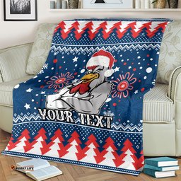 Custom Roosters Rugby Blanket Chirstmas Vibe