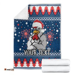 Custom Roosters Rugby Blanket Chirstmas Vibe