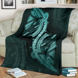 Polynesian Premium Blanket Turquoise