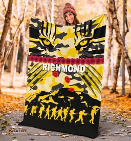 Richmond Tigers Premium Blanket ANZAC Day Country Style 07