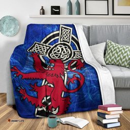 Scotland Celtic Premium Blanket Celtic Cross and Rampant Skew Style