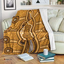 Australia Aboriginal Premium Blanket Indigenous Platypus Ver 11