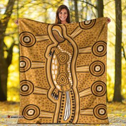 Australia Aboriginal Premium Blanket Indigenous Platypus Ver 11