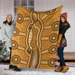 Australia Aboriginal Premium Blanket Indigenous Platypus Ver 11