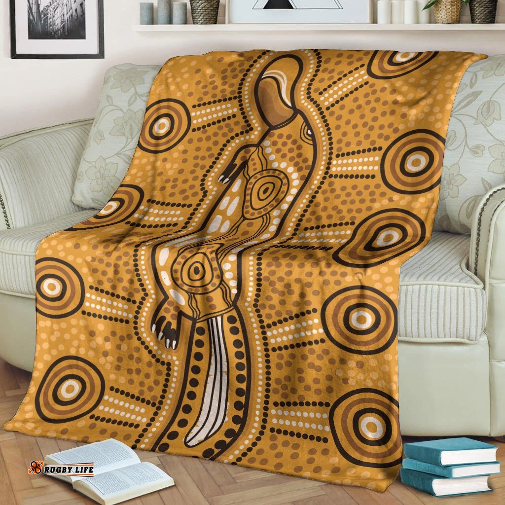 Australia Aboriginal Premium Blanket Indigenous Platypus Ver 11