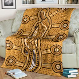 Australia Aboriginal Premium Blanket Indigenous Platypus Ver 11