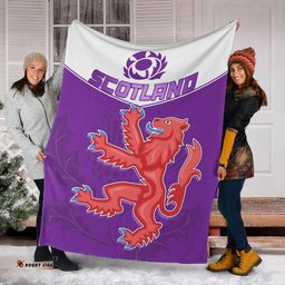 Scottish Rugby Premium Blanket Map Of Scotland Thistle Purple Version