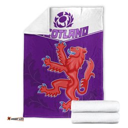 Scottish Rugby Premium Blanket Map Of Scotland Thistle Purple Version