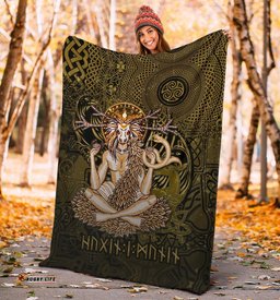 Cernunnos Goddess Premium Blanket Celtic God of the Forest