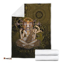 Cernunnos Goddess Premium Blanket Celtic God of the Forest