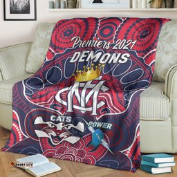 Melbourne Demons Indigenous Premium Blanket Football Premiers The King