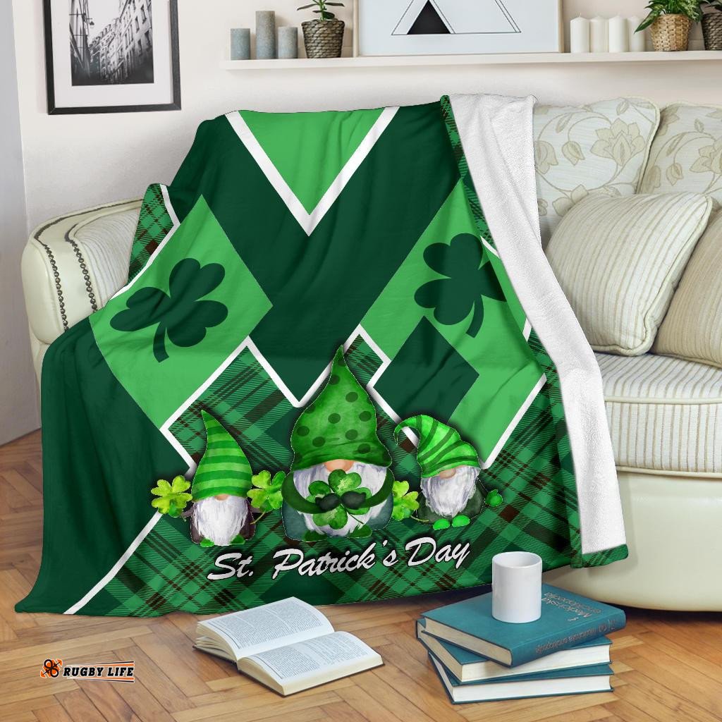 St. Patrick Day Ireland Gnome Premium Blanket Shamrock