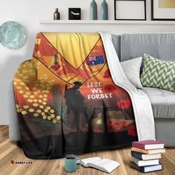 Custom Australia ANZAC Lest We Forget Orange Premium Blanket