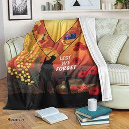 Custom Australia ANZAC Lest We Forget Orange Premium Blanket