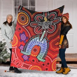 Australia NAIDOC Week Premium Blanket Australian Aboriginal Dhari Kangaroo Artsy Style