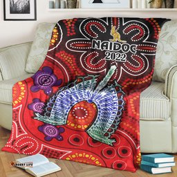 Australia NAIDOC Week Premium Blanket Australian Aboriginal Dhari Kangaroo Artsy Style