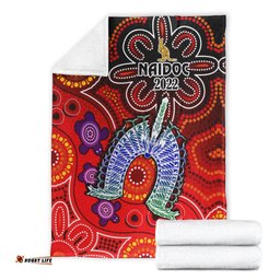 Australia NAIDOC Week Premium Blanket Australian Aboriginal Dhari Kangaroo Artsy Style