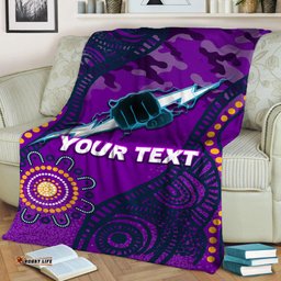 Custom Personalised Storm Rugby ANZAC Day Camouflage Indigenous Art Blanket