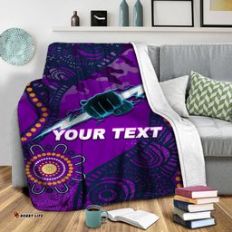 Custom Personalised Storm Rugby ANZAC Day Camouflage Indigenous Art Blanket