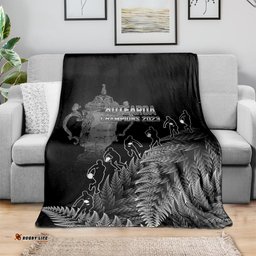 Custom New Zealand Silver Fern Rugby Blanket All Black Go Champions With Trophy Proud