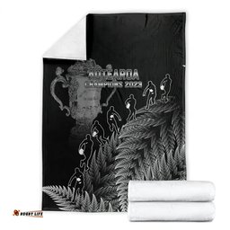 Custom New Zealand Silver Fern Rugby Blanket All Black Go Champions With Trophy Proud
