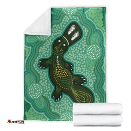 Australia Aboriginal Premium Blanket Indigenous Platypus Ver 10