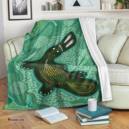 Australia Aboriginal Premium Blanket Indigenous Platypus Ver 10