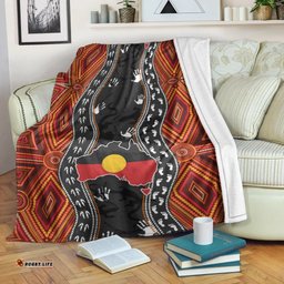 Aboriginal Blanket Aboriginal Flag Lizard With Hand