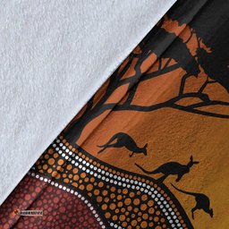 Aboriginal Blanket Aboriginal Family Kangaroo Sunset