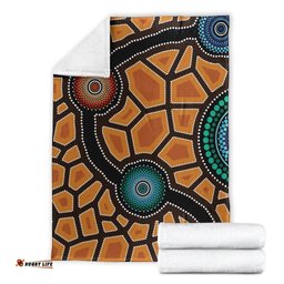 Australia Aboriginal Premium Blanket Indigenous Symbol Dot Painting Art Ver 5