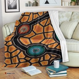Australia Aboriginal Premium Blanket Indigenous Symbol Dot Painting Art Ver 5