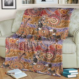 Aboriginal Blanket Aboriginal Kangaroo Crocodile Australia Animal